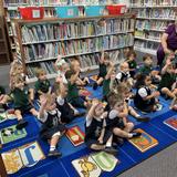 St. Louis King Of France School Photo - PK2 students enjoy Library class and reading with friends.